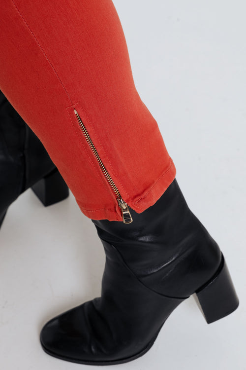 Slim, effen 7/8-broek 