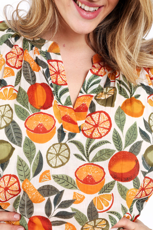 Blouse met citrusprint-Paprika-5