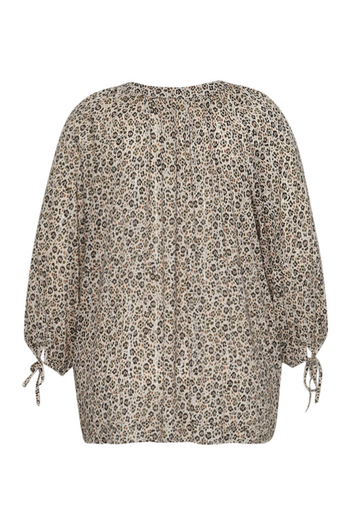 Blouse van viscose met luipaardprint-Paprika-9