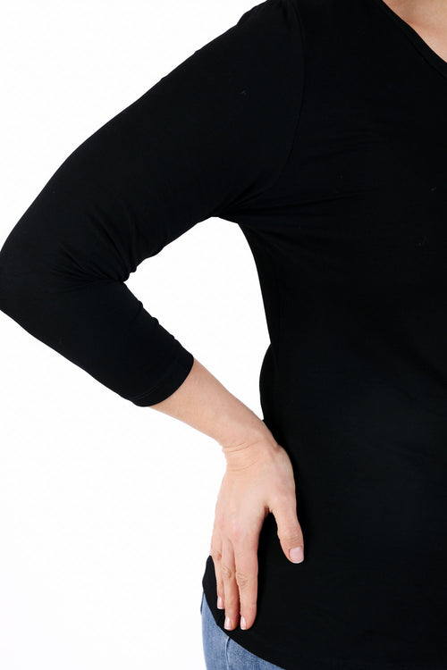 Basic T-shirt van viscose-Paprika-6