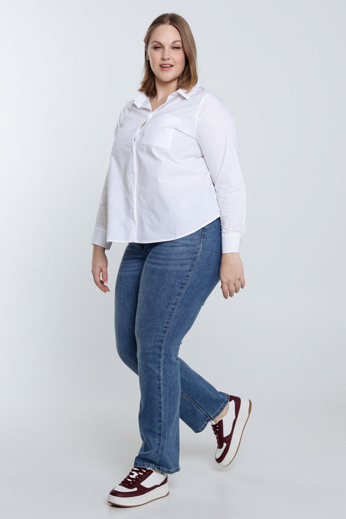 Blouse van effen katoen-Paprika-8