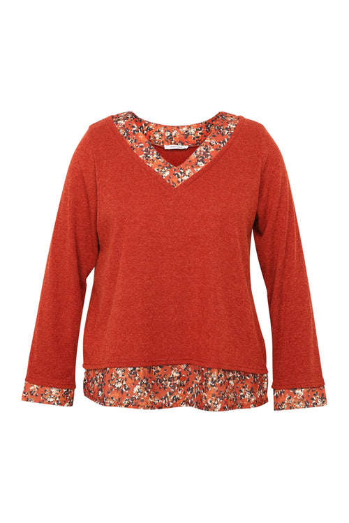 T-shirt 2 en 1 imprimé floral-Paprika-10