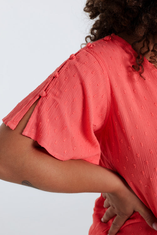 Effen viscose blouse-Paprika-5