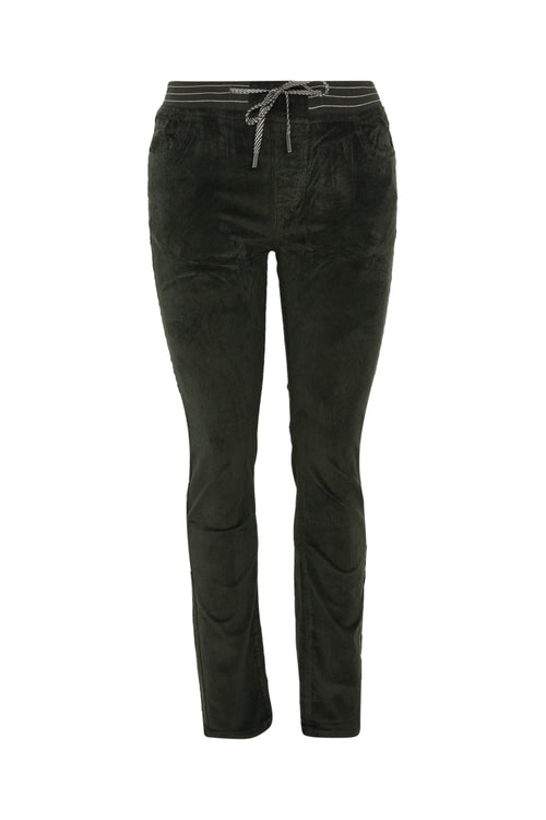 Effen slim fluwelen jegging-Paprika-11