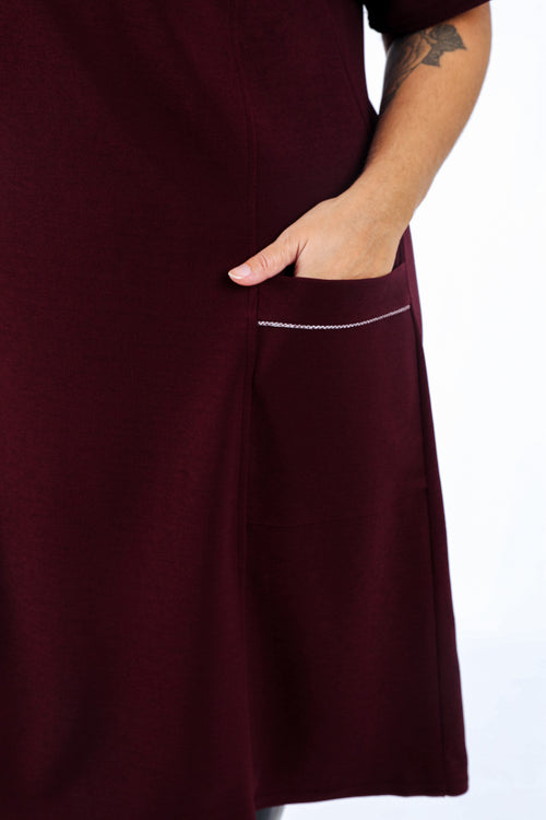 Robe courte unie-Paprika-1