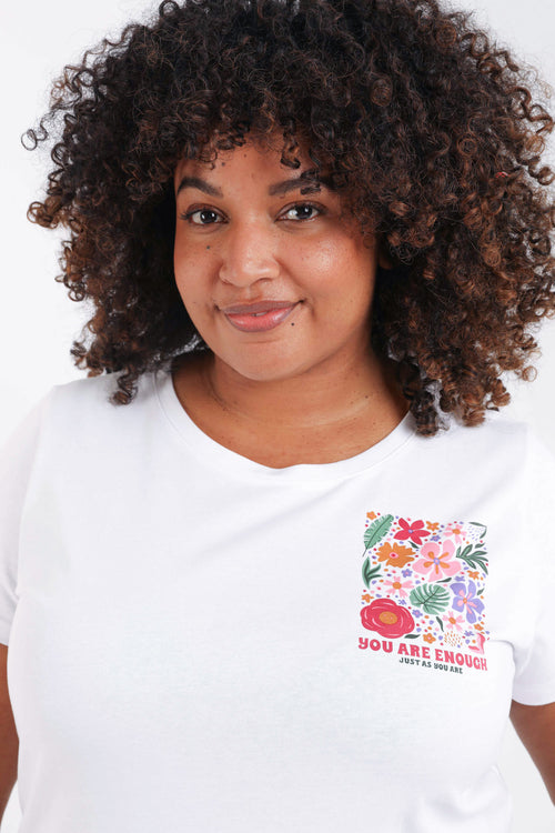 T-shirt van katoen met bloemenprint-Paprika-4