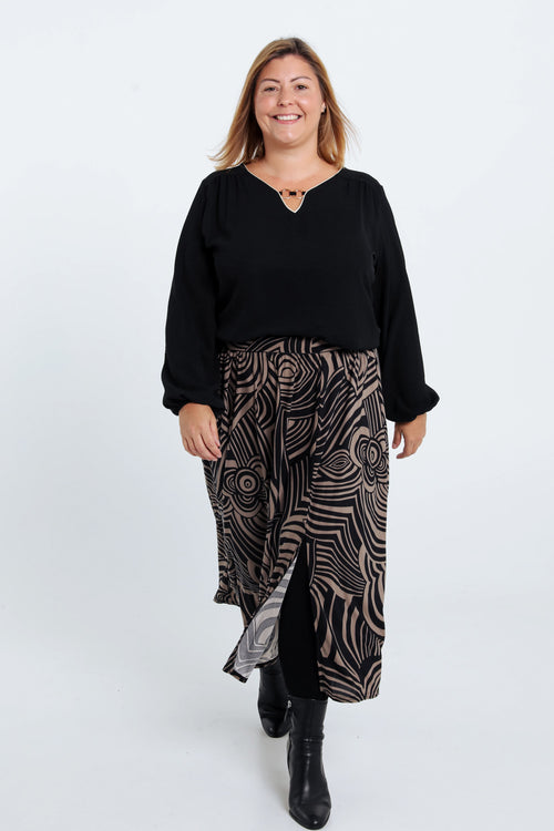 Effen T-shirt met lurex en juweel-Paprika-7