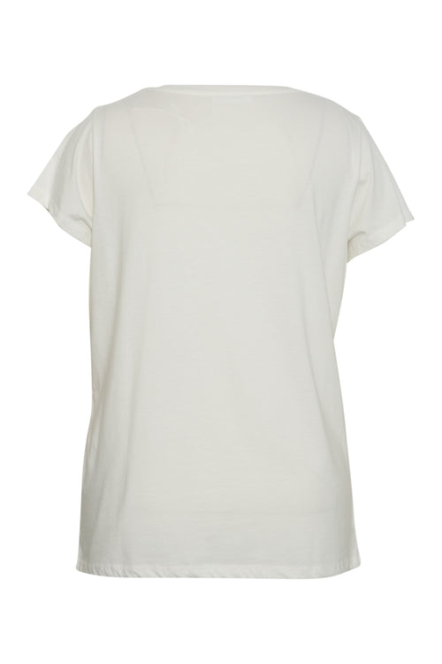 T-shirt uni avec fleurs en sequins-Paprika-10