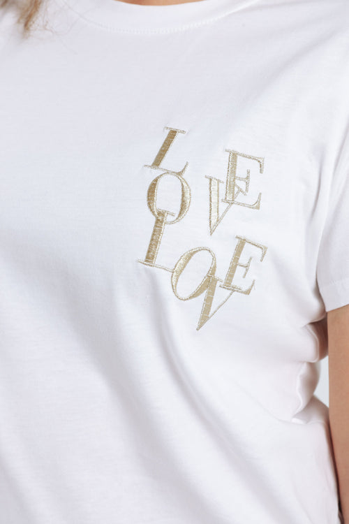 Katoenen T-shirt met Love borduursel-Paprika-3