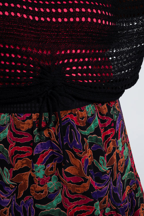 Korte, effen trui in viscose-Paprika-4