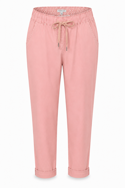 Effen lichte katoenen chino-Paprika-1