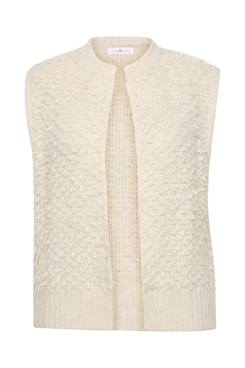 Effen mouwloos gilet-Paprika-7