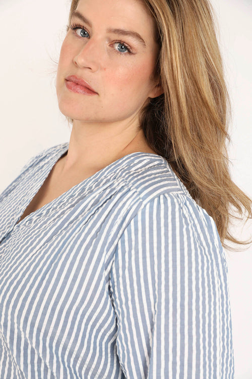 Gestreepte katoenen blouse-Paprika-5