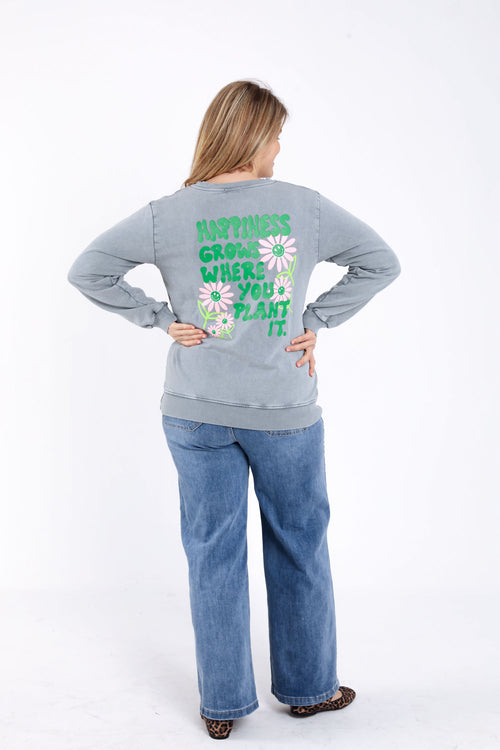 Sweat en coton imprimé fleuri-Paprika-2