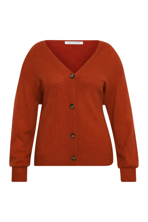 Effen cardigan-Paprika-7