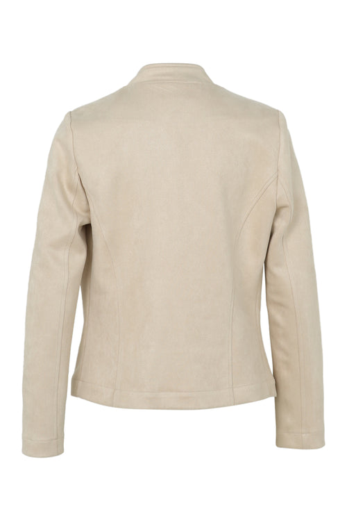 Kort, effen motorjasje met suède-effect-Paprika-11