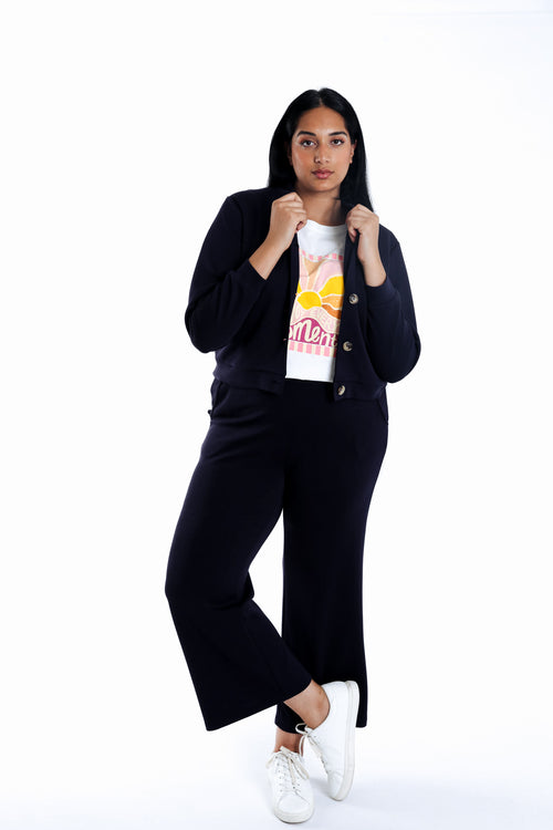 Effen joggingbroek met sportband aan de zijkant-Paprika-6