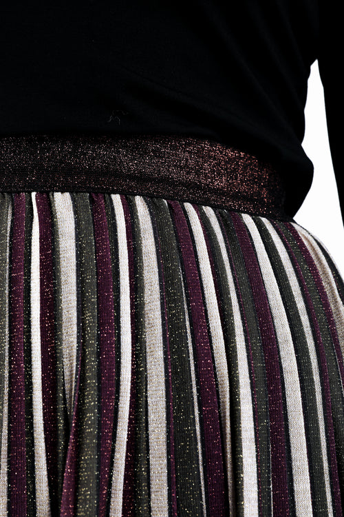 Jupe plissée rayée-Paprika-4