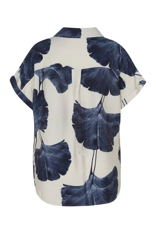 Blouse met bladerenprint-Paprika-11