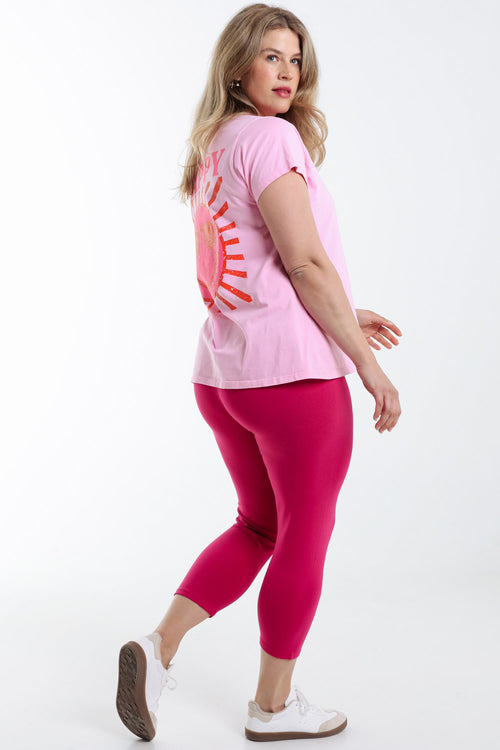 3/4 legging van biologisch katoen-Paprika-2