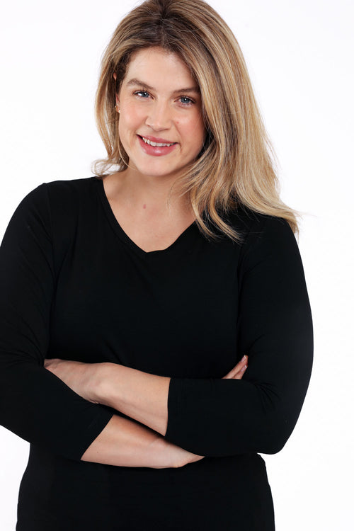 Basic T-shirt van viscose-Paprika-3