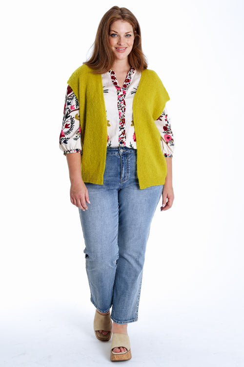 Effen mouwloos gilet-Paprika-8