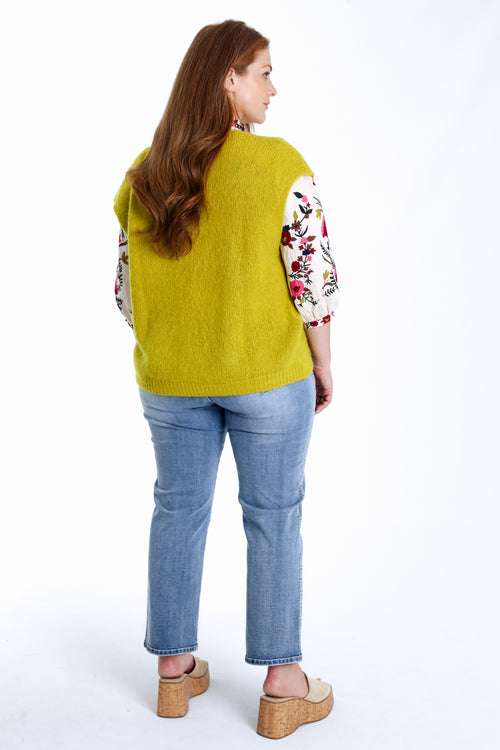 Effen mouwloos gilet-Paprika-3