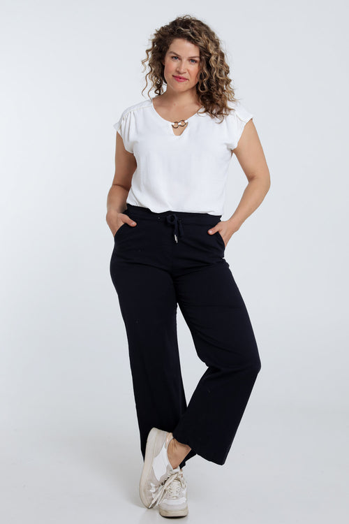 Effen brede chino broek-Paprika-8
