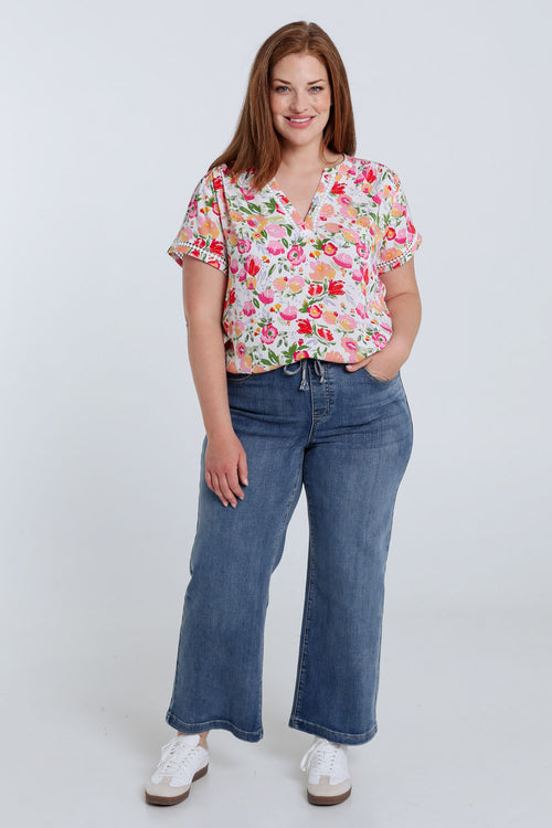 Jegging 7/5 met wijde benen-Paprika-7