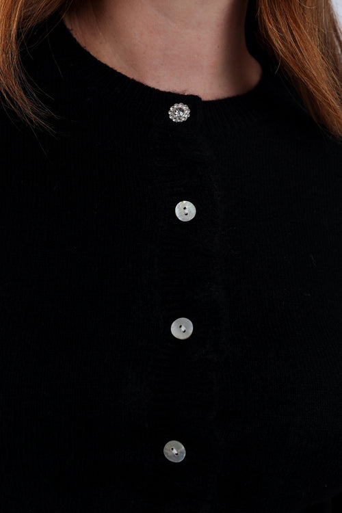 Effen cardigan met knopen en ruches-Paprika-4