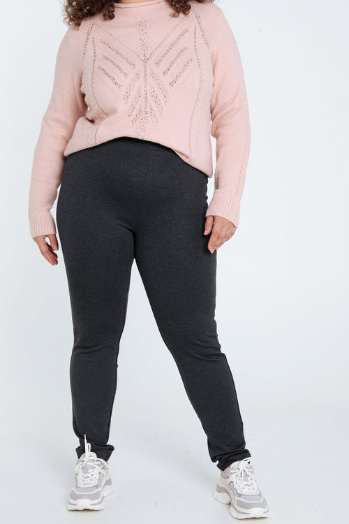 Effen slim 7/8-milanojegging in viscose-Paprika-2