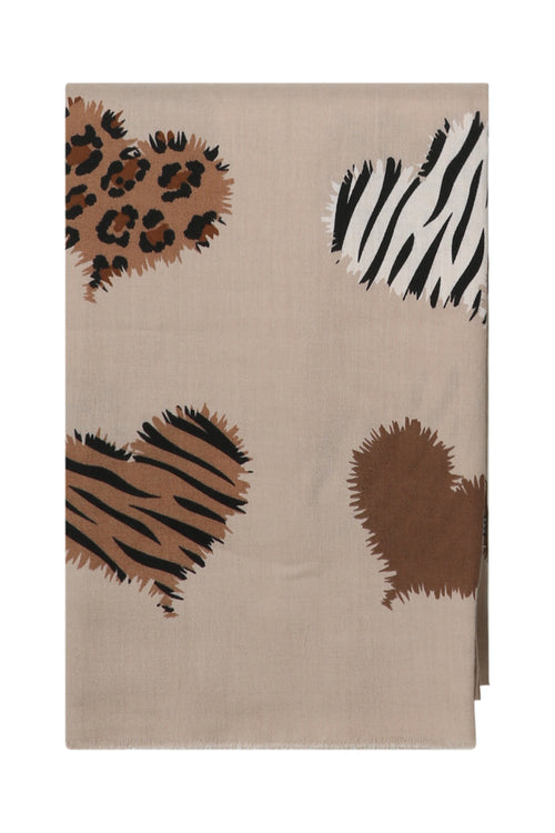 Foulard imprimé coeur léopard-Paprika-1