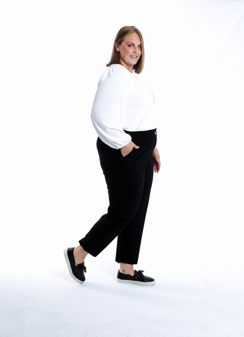 Effen broek met sierdetails-Paprika-5