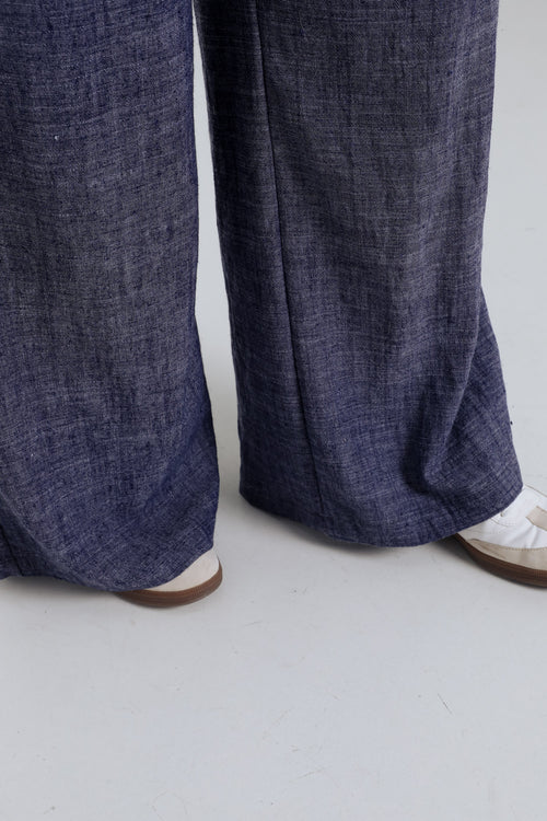 Effen linnen broek-Paprika-6