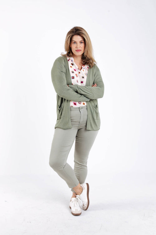 Cardigan fin en viscose uni-Paprika-7