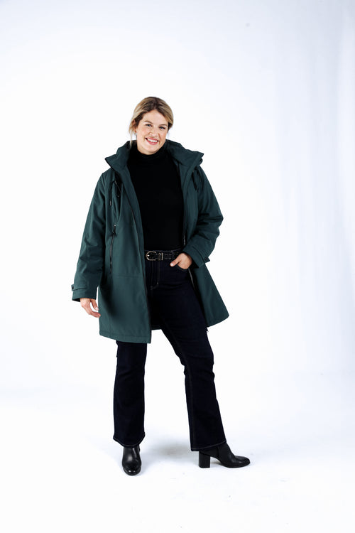 Effen parka met capuchon-Paprika-8