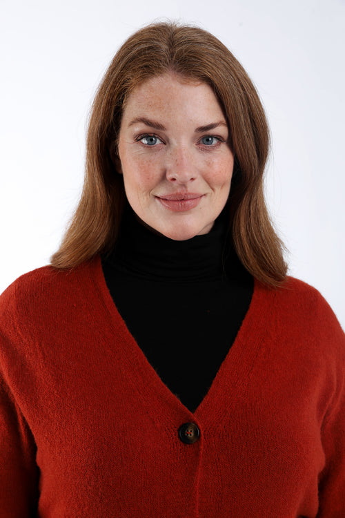 Effen cardigan-Paprika-1