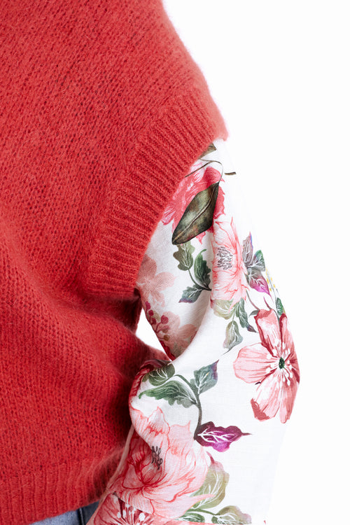 Effen korte cardigan-Paprika-4