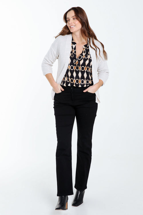Korte, effen cardigan in viscose met lurex-Paprika-7