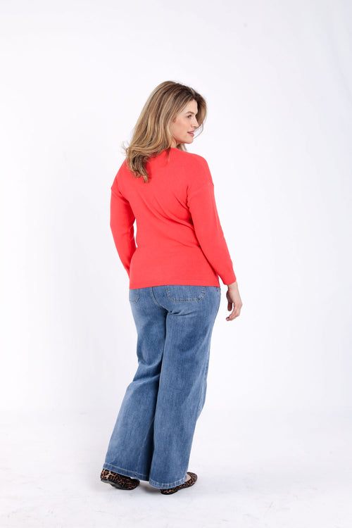 Effen viscose trui-Paprika-2