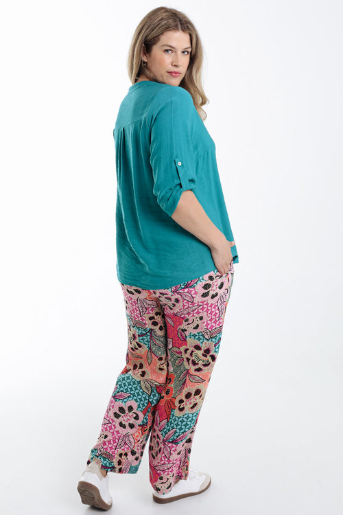 Blouse van viscose effen-Paprika-2