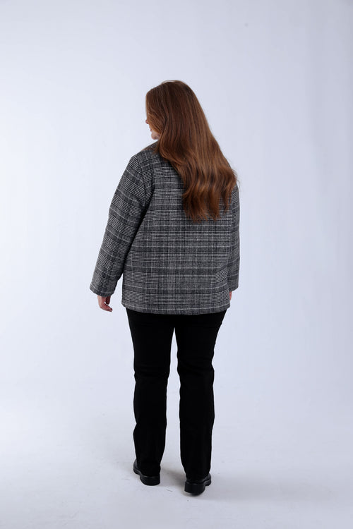 Manteau court à carreaux-Paprika-2