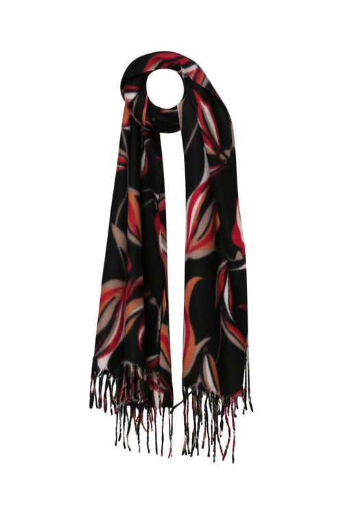 Sjaal met bloemenprint-Paprika-1