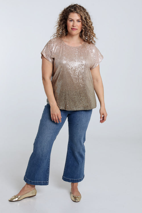 Top met kleurverloop pailletten-Paprika-7