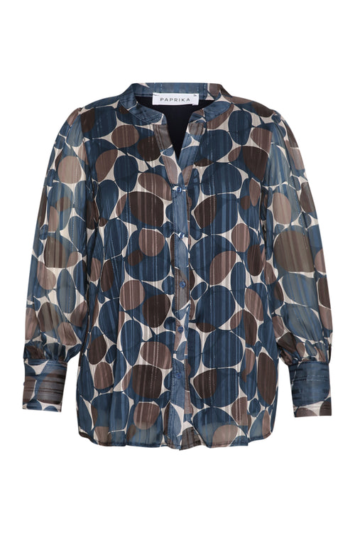 Blouse imprimé ronds avec foil-Paprika-2