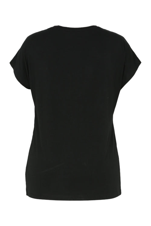 Effen T-shirt in viscose-Paprika-11