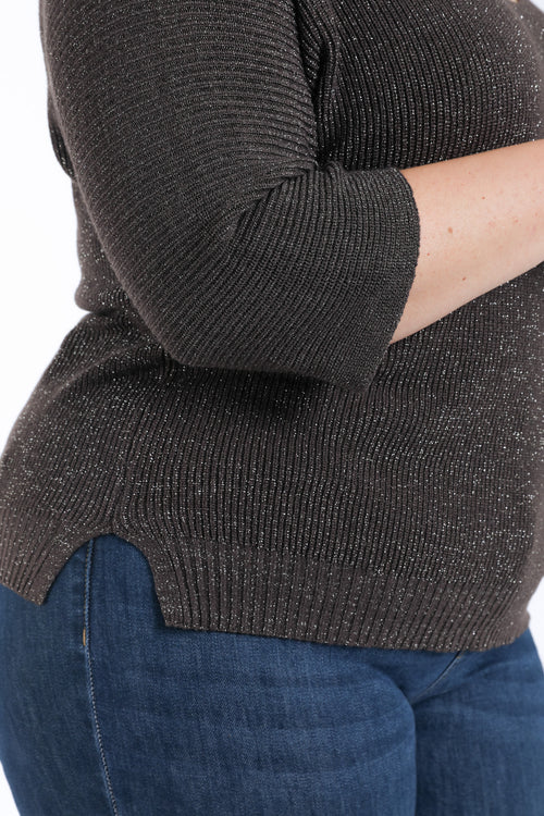 Pull uni avec lurex-Paprika-6