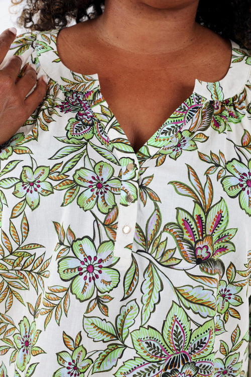 Katoenen blouse met bloemenprint-Paprika-4