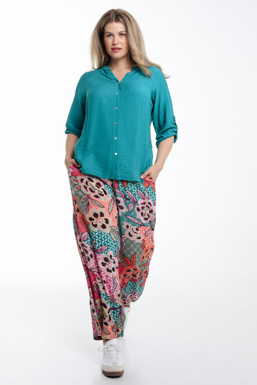 Blouse van viscose effen-Paprika-9
