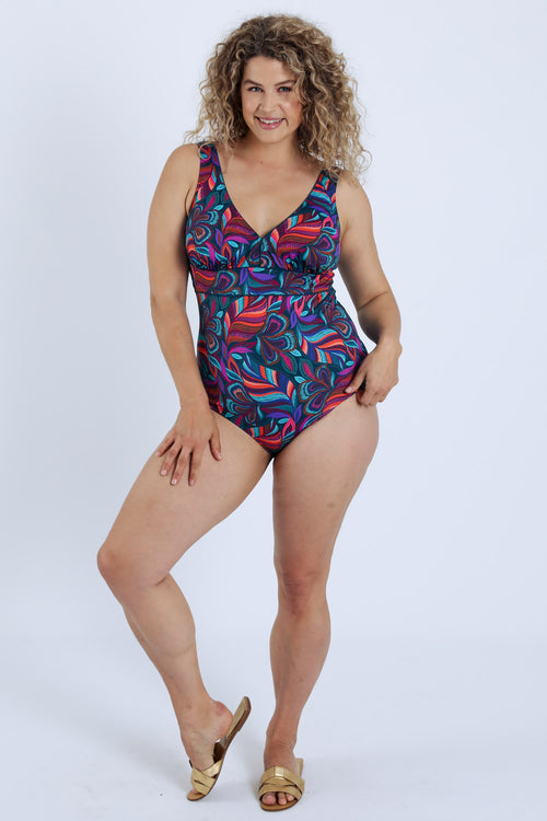 Maillot de bain imprimé floral-Paprika-7